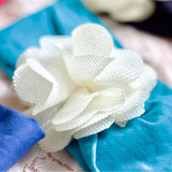 Baby Girl Headwrap Flower Headband Spring Stretchy Burlap Hair Accessories - Picture 2 of 5